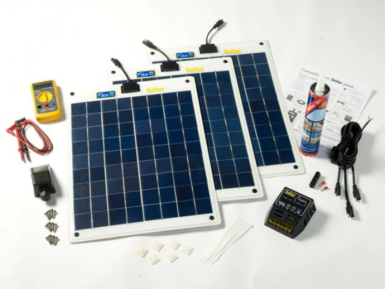 PV Logic Flexi PV 60w Flexible Roof Or Deck Top Solar Panel Complete Kit 1 PV Logic Flexi PV 60w Flexible Roof Or Deck Top Solar Panel Complete Kit