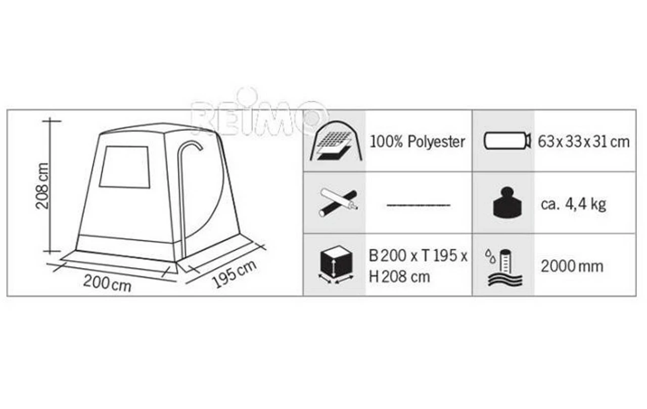 Reimo Volkswagen T5 T6 Campervan Tailgate Tent Awning 2 Reimo Volkswagen T5 T6 Campervan Tailgate Tent Awning - Image 2