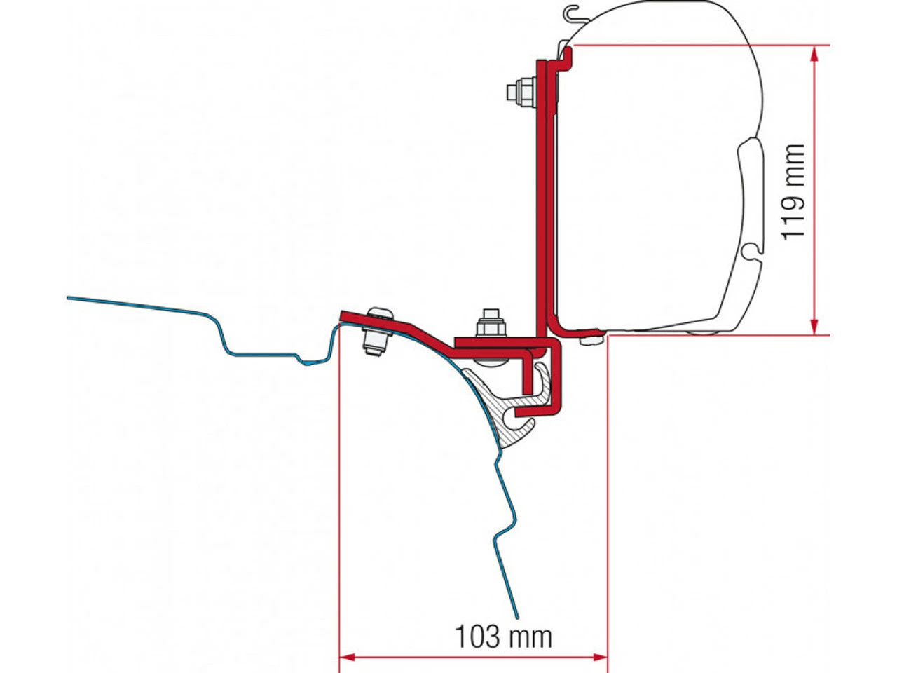 Fiamma F45S Awning & Bracket Kit For VW T5 And T6 With Pop Top Roofs 3 Fiamma F45S Awning & Bracket Kit For VW T5 And T6 With Pop Top Roofs - Image 3
