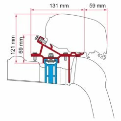 Fiamma F65/F80s Awning Adapter Kit VW Crafter With Roof Rail 2017 Onwards