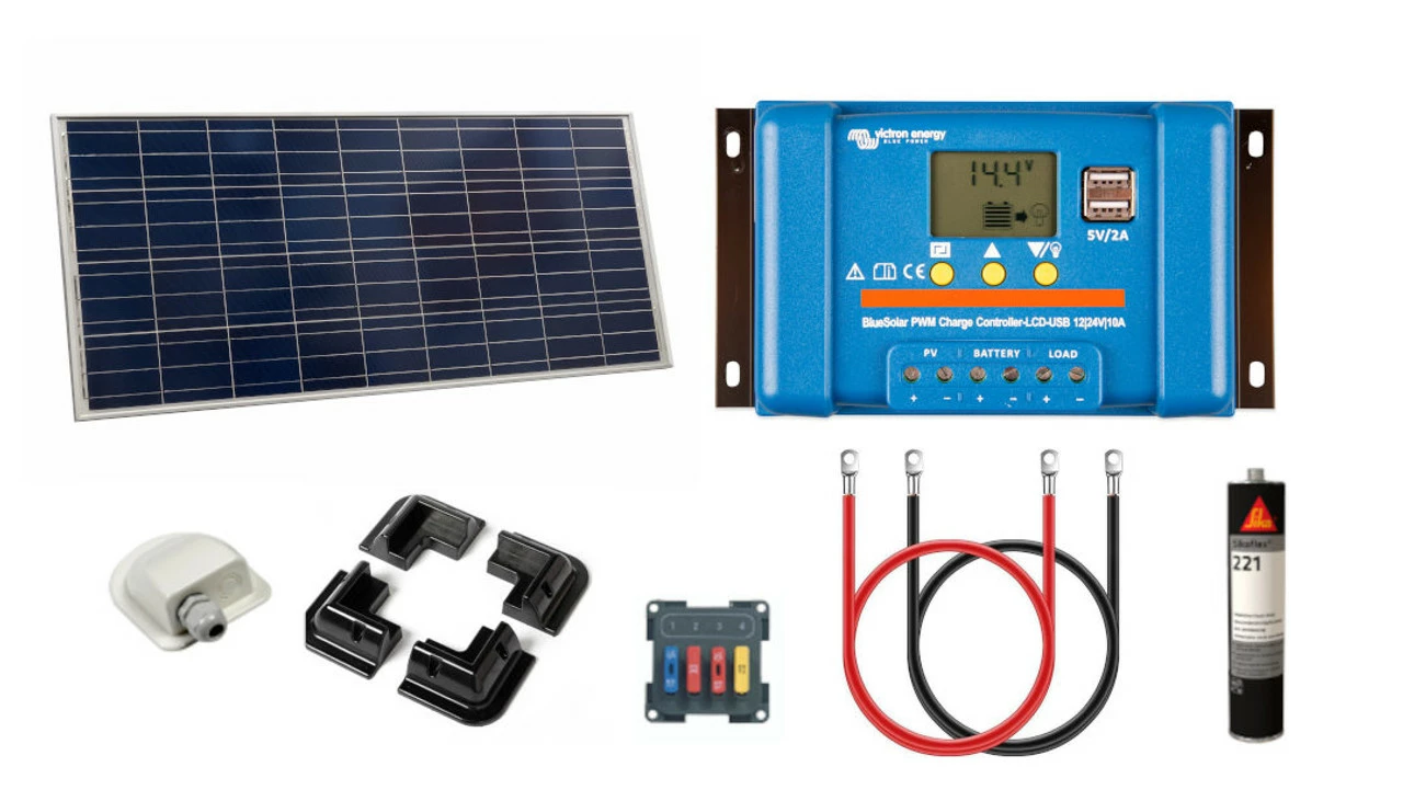 Victron Energy Victron 175W Solar Panel Kit With LCD PWM Controller & Fittings 1 Victron Energy Victron 175W Solar Panel Kit With LCD PWM Controller & Fittings