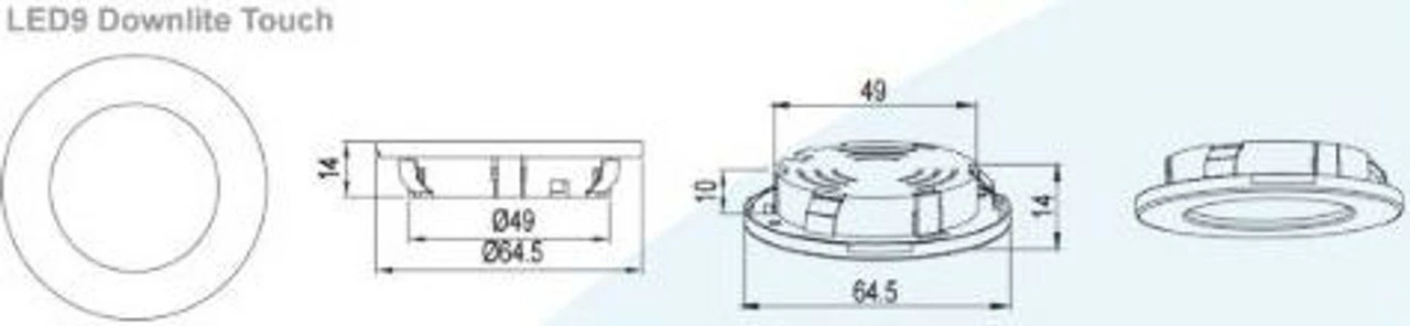 Lumo LED9 2W Touch Downlite Caravan Lights 2 Lumo LED9 2W Touch Downlite Caravan Lights - Image 2