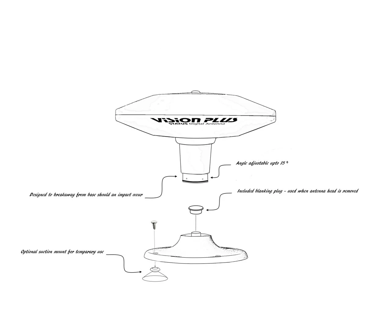 Vision Plus Status 350 Omni-Directional Antenna With VP2 TV Amplifier 8 Vision Plus Status 350 Omni-Directional Antenna With VP2 TV Amplifier - Image 8