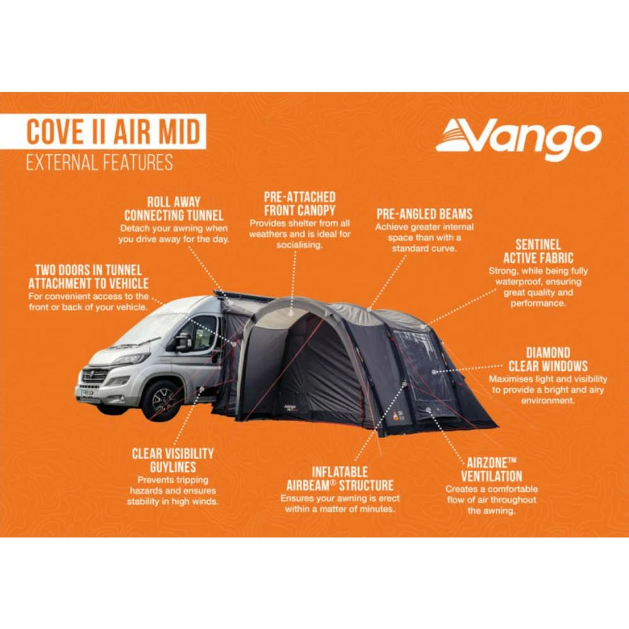 Vango Cove II Air Mid Campervan Drive Away Awning 8 Vango Cove II Air Mid Campervan Drive Away Awning - Image 8