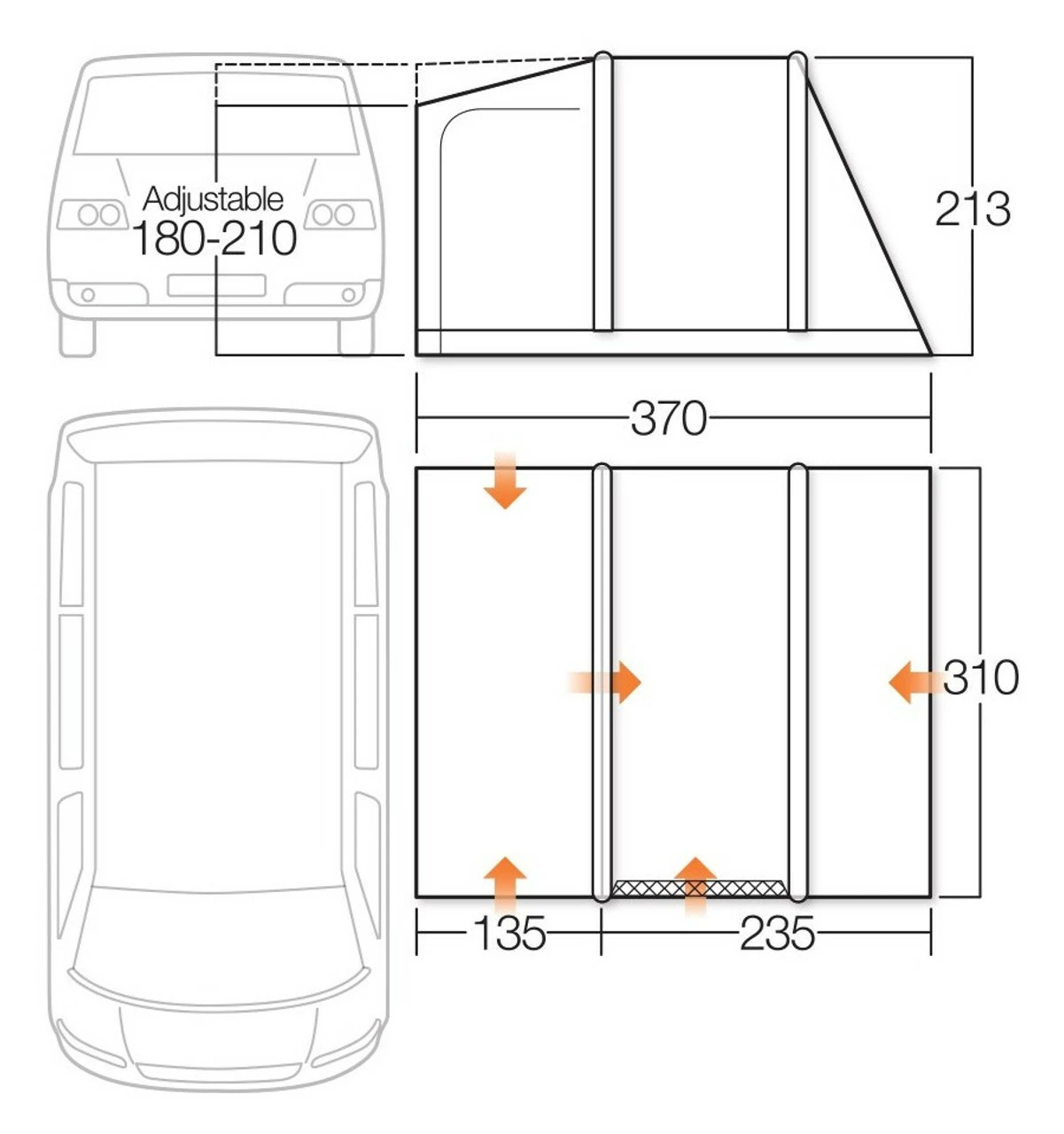 Vango Kela IV AirBeam Campervan AirBeam Awning 7 Vango Kela IV AirBeam Campervan AirBeam Awning - Image 7