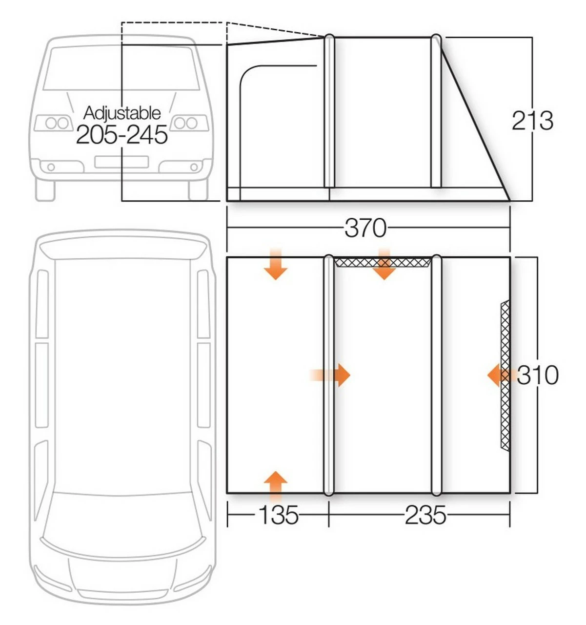 Vango Kela IV AirBeam Campervan AirBeam Awning 5 Vango Kela IV AirBeam Campervan AirBeam Awning - Image 5