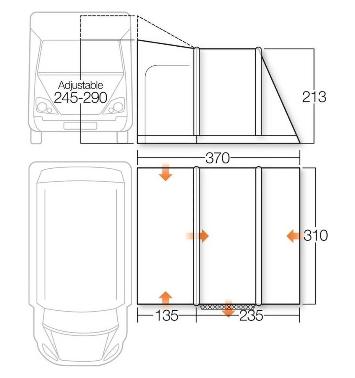 Vango Kela IV AirBeam Campervan AirBeam Awning 6 Vango Kela IV AirBeam Campervan AirBeam Awning - Image 6