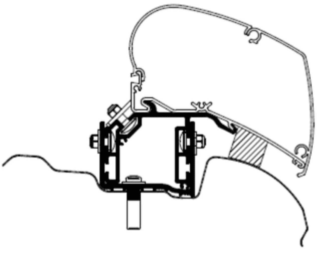 Thule Awning Bracket For Omnistor 6300 - VW Crafter 2018 Onwards 1 Thule Awning Bracket For Omnistor 6300 - VW Crafter 2018 Onwards